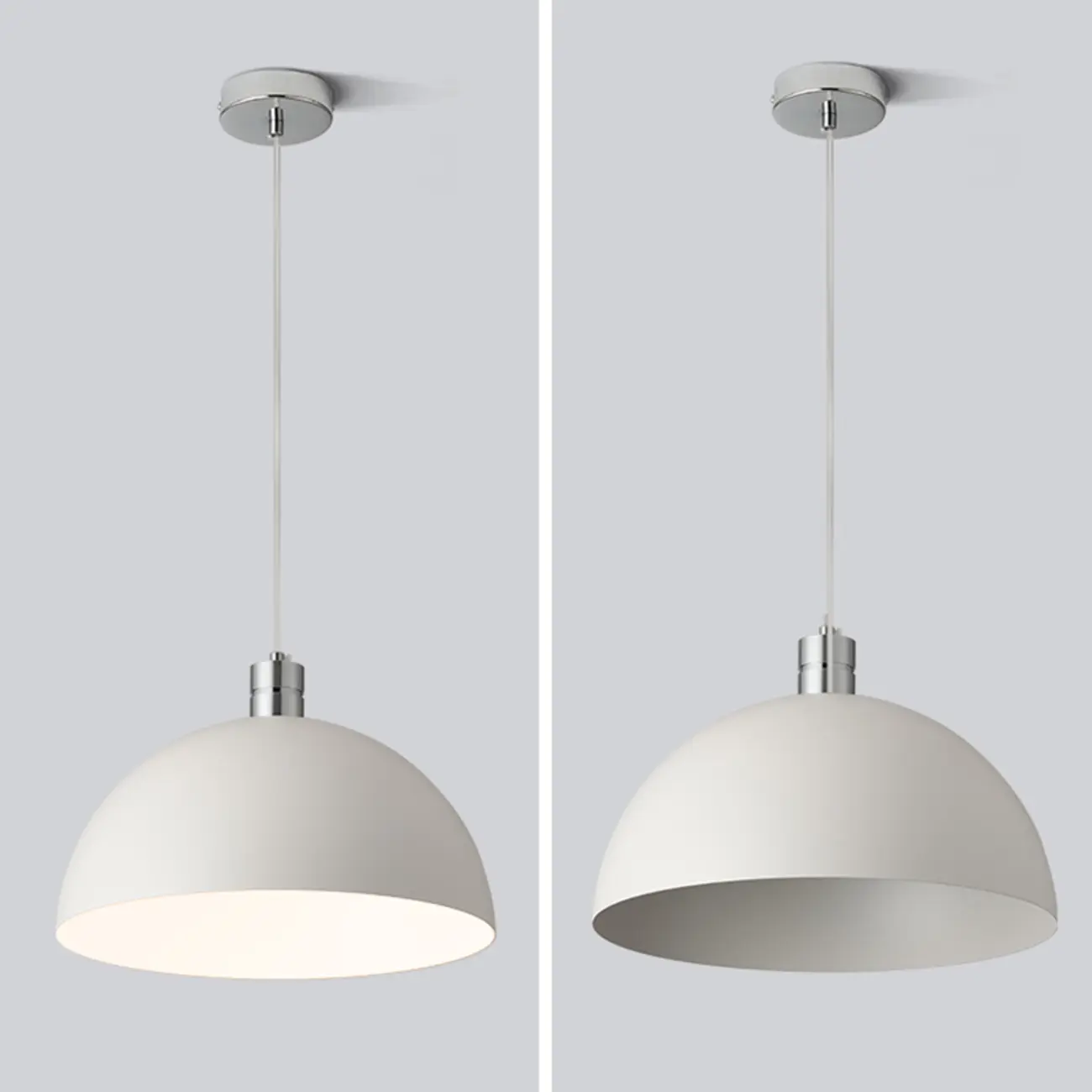 Nordic Cream Glass Dome LED Pendant Light for Living Room Image - 13 | homeyfad