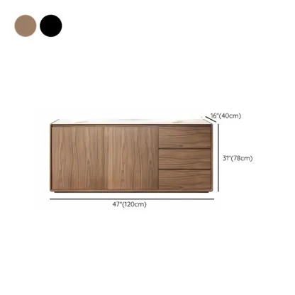 Wooden Accent Cabinet for with 3 Drawers & 2 Enclosed Doors #size