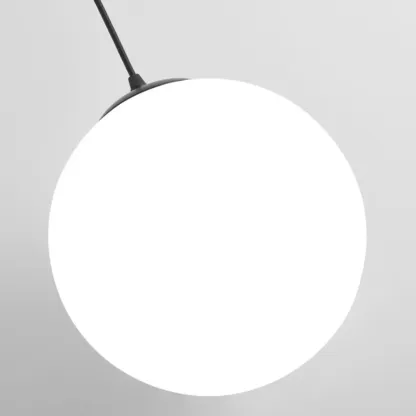 Modern White Glass Globe Pendant Light with Black Rope for Living Room Image - 10