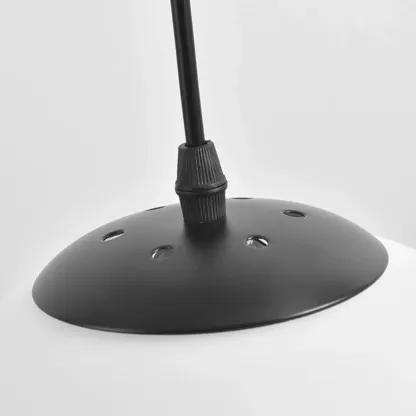Modern White Glass Globe Pendant Light with Black Rope for Living Room Image - 12