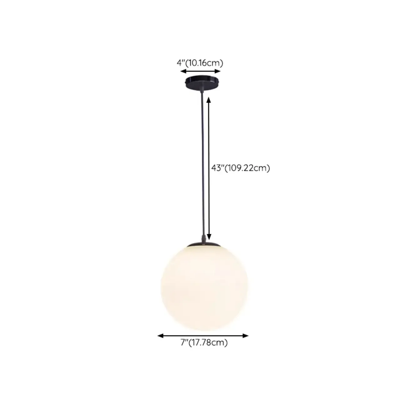 Modern White Glass Globe Pendant Light with Black Rope for Living Room Image - 14