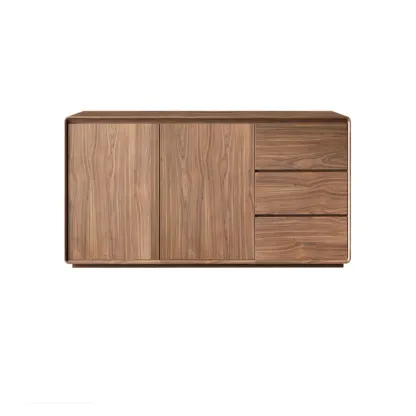 Large Cocoa Wooden Storage Cabinet with Drawers & Doors Image - 5