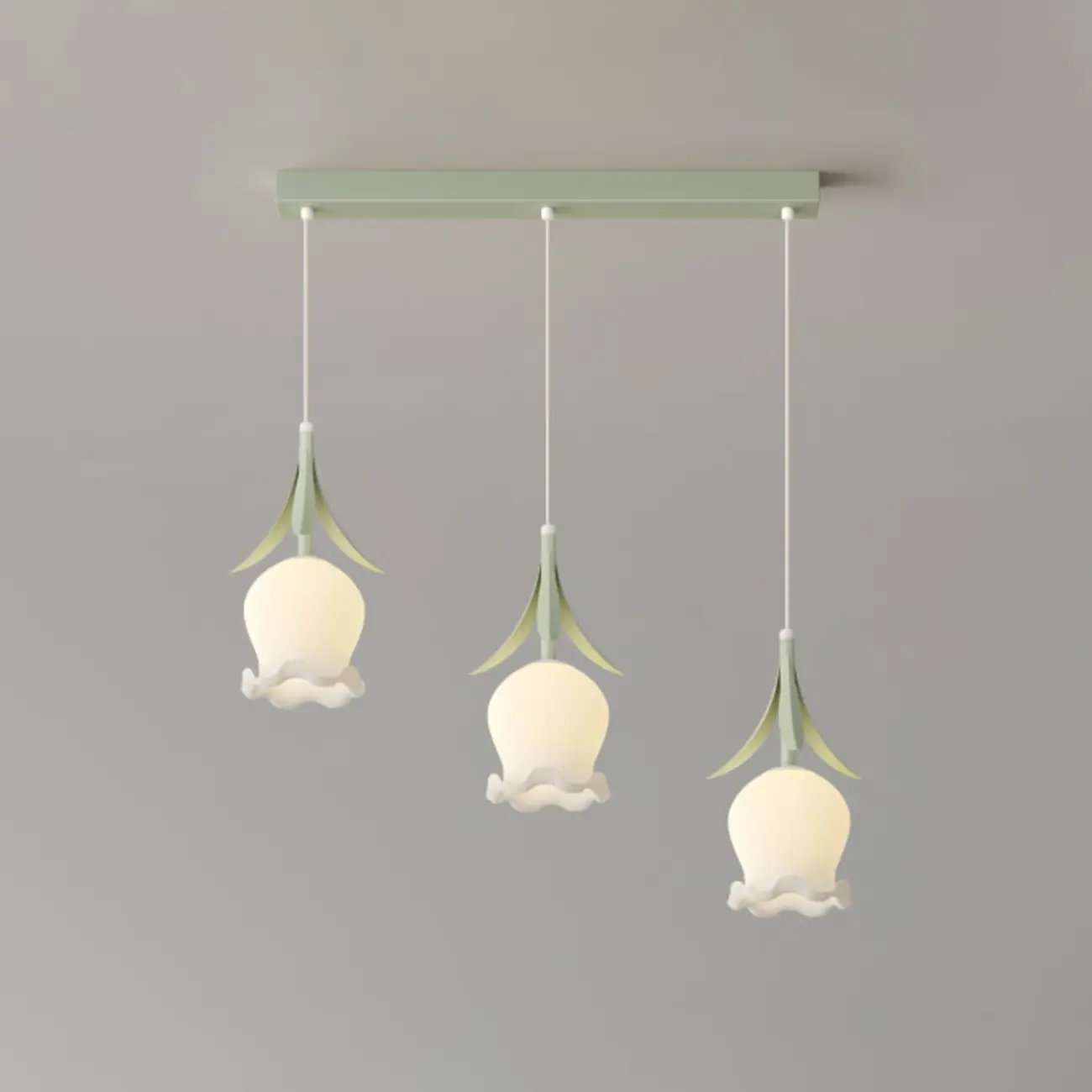 Elegant White Glass Floral LED Pendant Light for Living Room Image - 9 | homeyfad