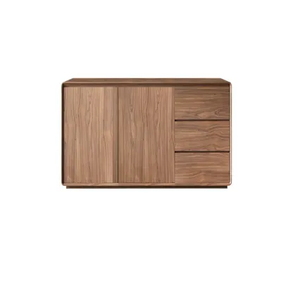 Large Cocoa Wooden Storage Cabinet with Drawers & Doors Image - 7