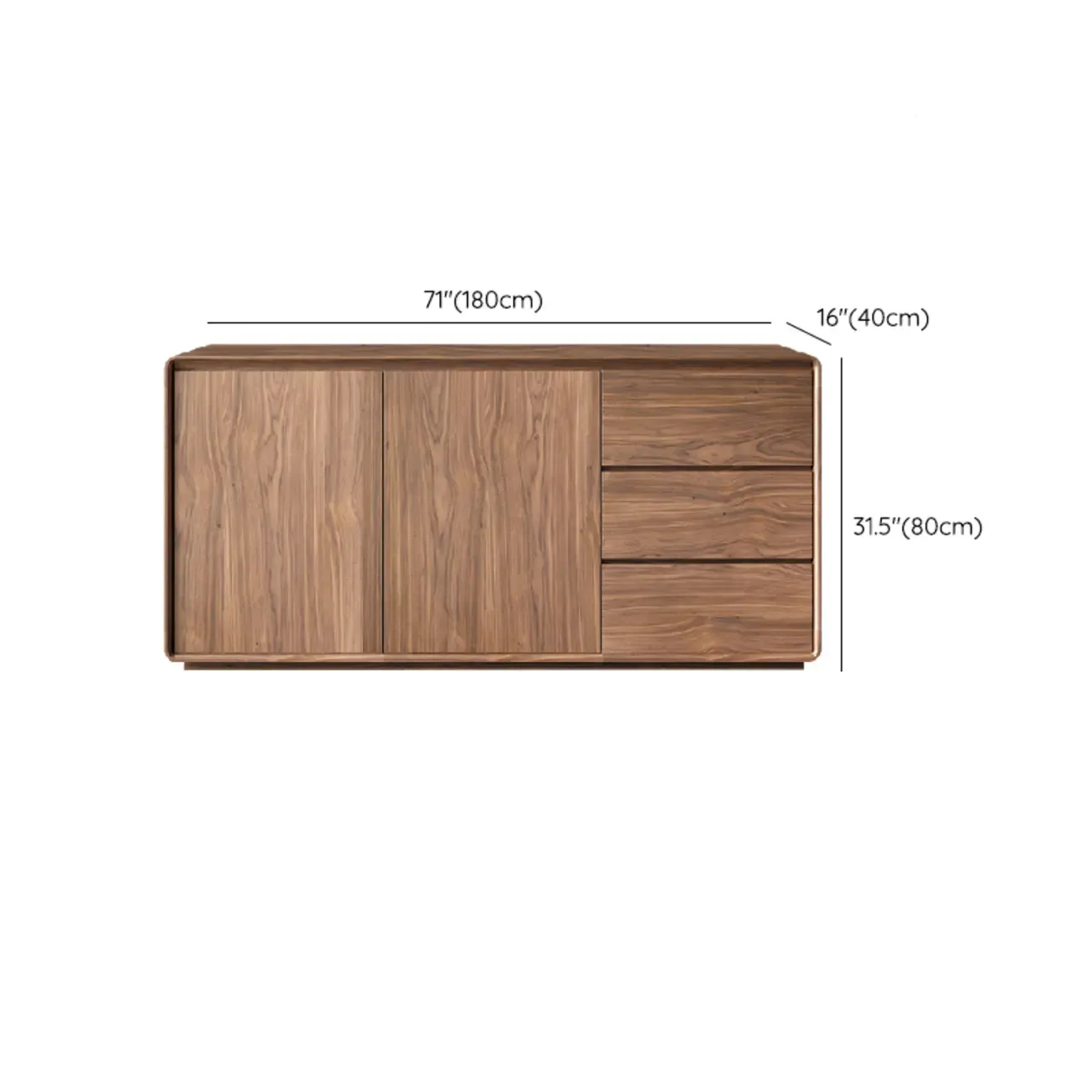 Large Cocoa Wooden Storage Cabinet with Drawers & Doors #size