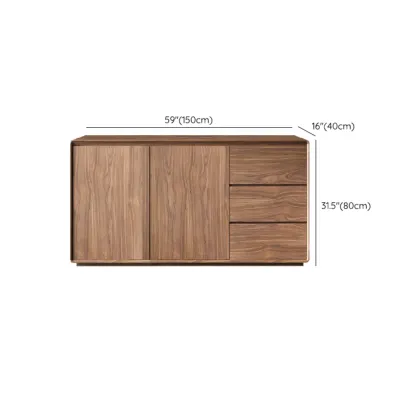 Large Cocoa Wooden Storage Cabinet with Drawers & Doors Image - 15