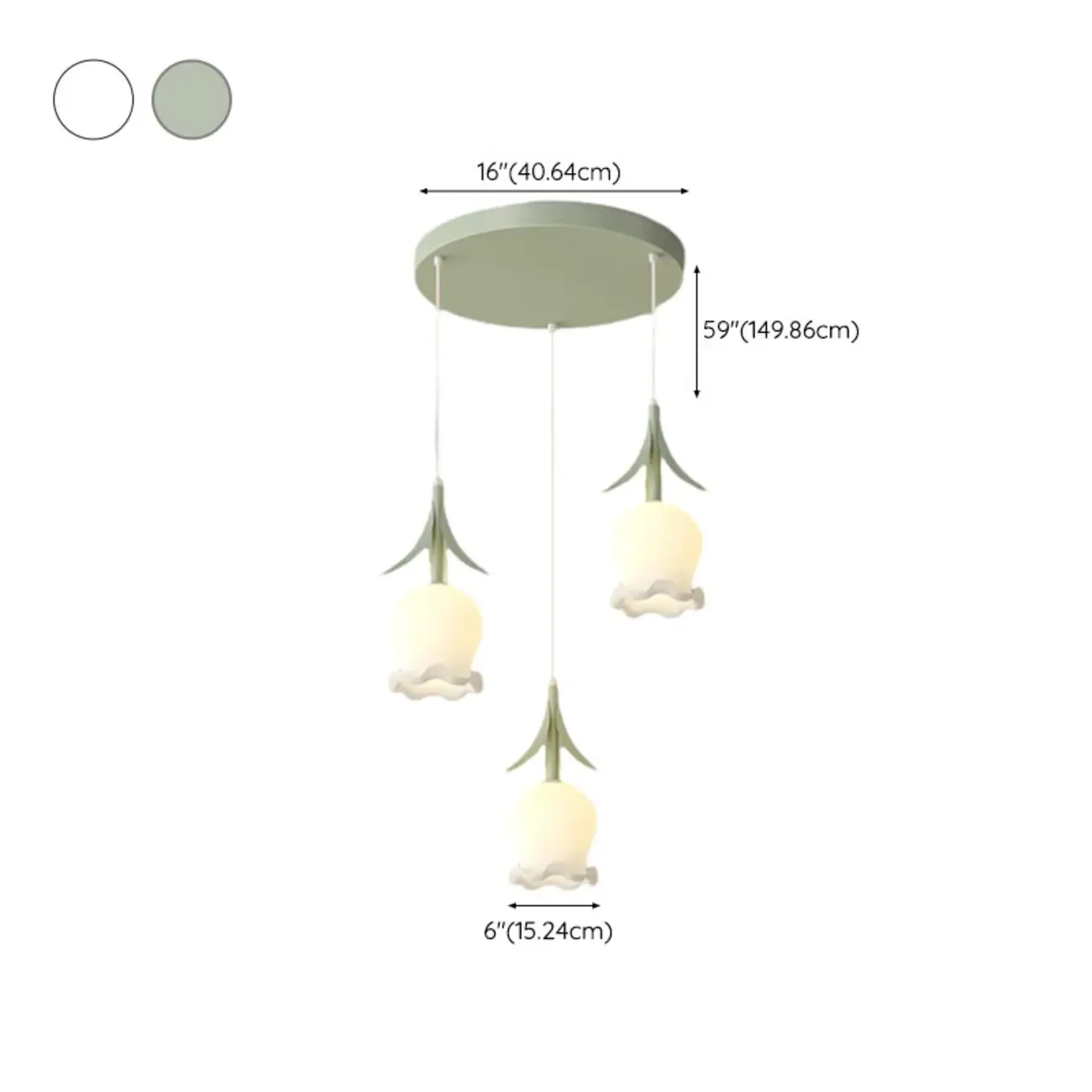 Elegant White Glass Floral LED Pendant Light for Living Room Image - 24