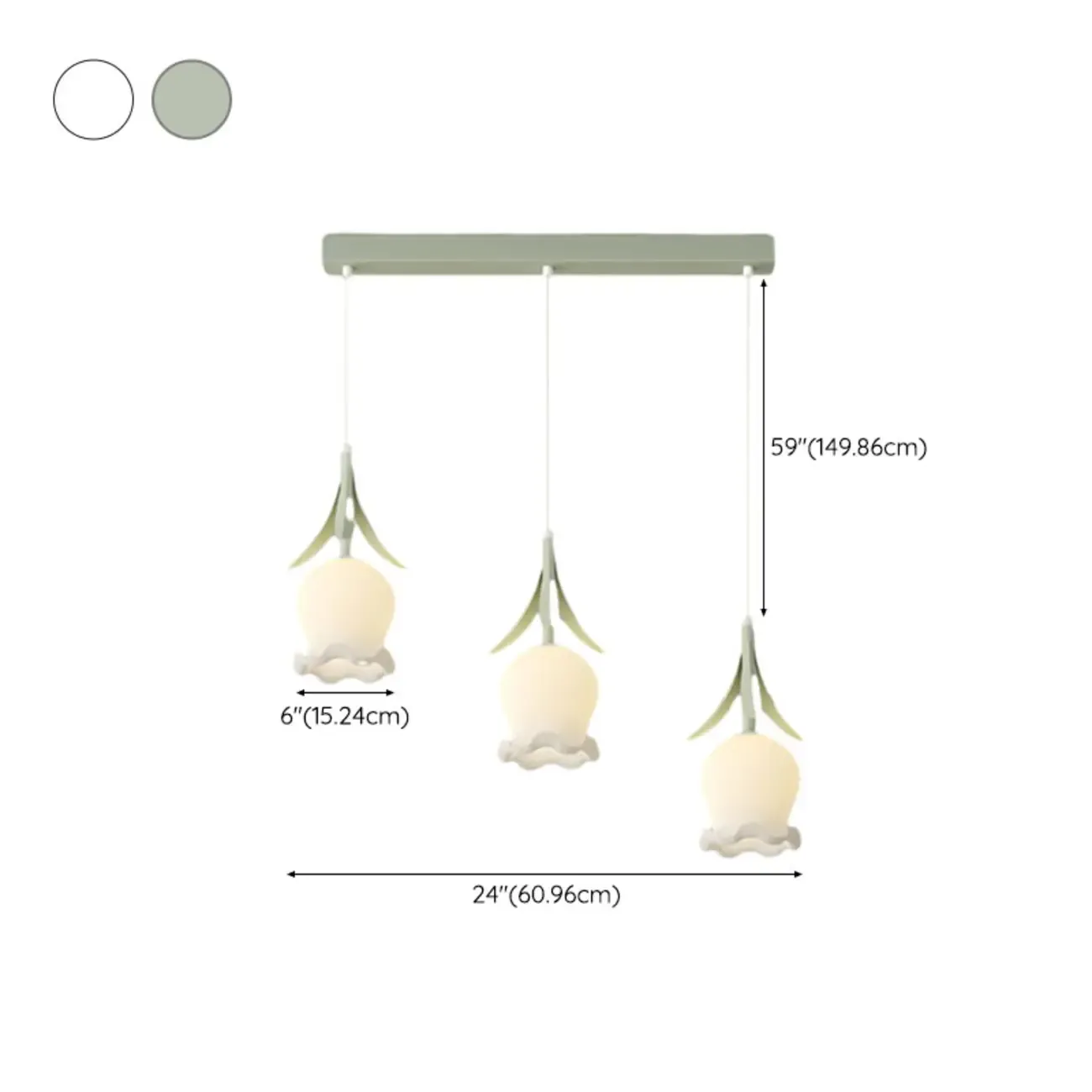 Elegant White Glass Floral LED Pendant Light for Living Room Image - 25