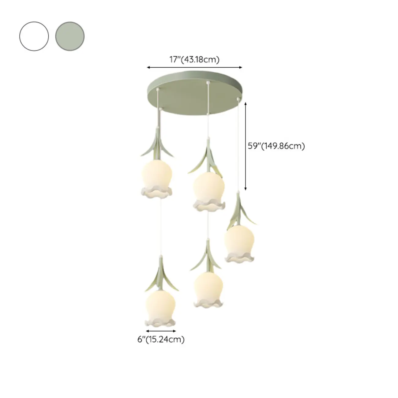 Elegant White Glass Floral LED Pendant Light for Living Room Image - 26 | homeyfad