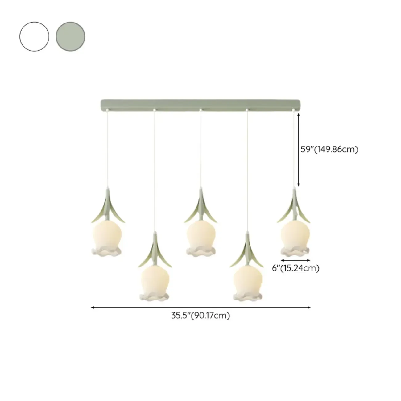 Elegant White Glass Floral LED Pendant Light for Living Room Image - 27