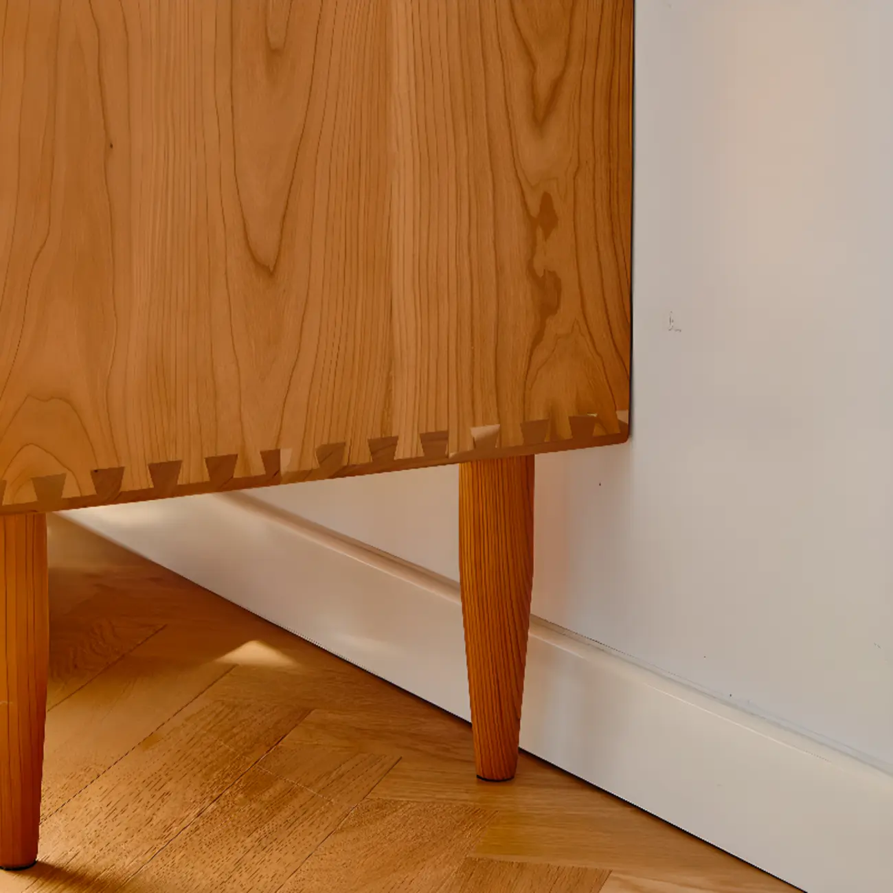 Scandinavian Accent Chest for Living Room with Natural Finish Image - 13 | homeyfad