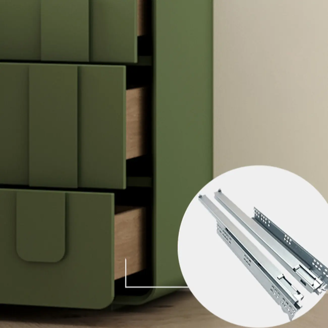 Composite Wood Green Storage Cabinet with Minimalist Style Image - 3 | homeyfad