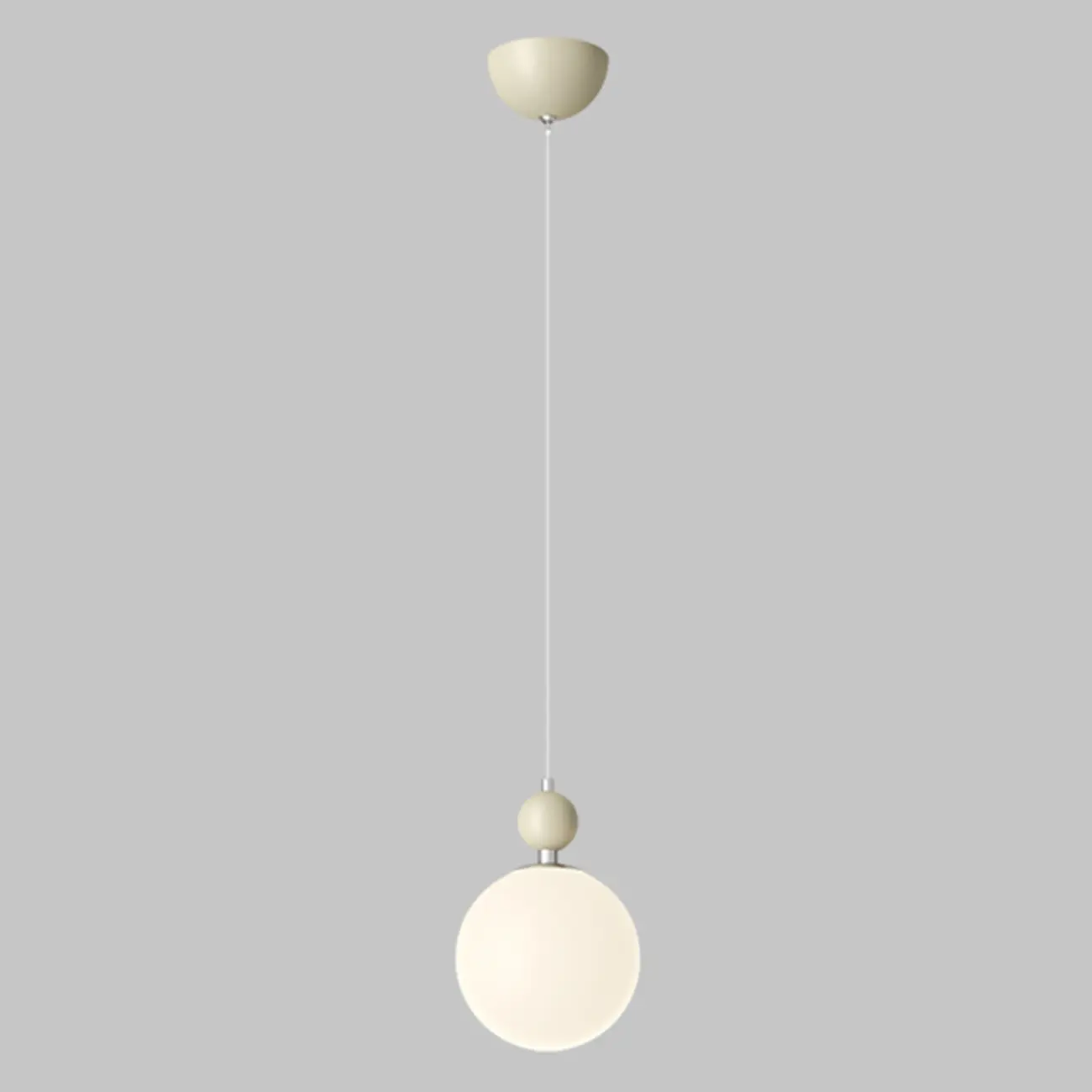 Elegant Milky Glass Globe LED Pendant Light with Bead Detail for Decor Image - 2 | homeyfad