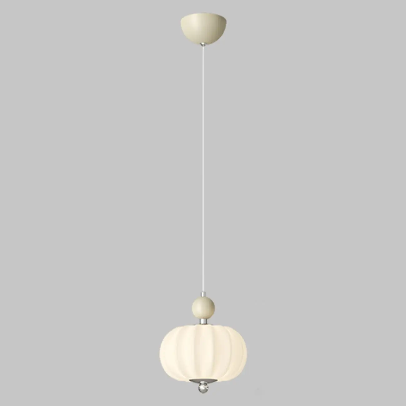 Elegant Milky Glass Globe LED Pendant Light with Bead Detail for Decor Image - 3 | homeyfad