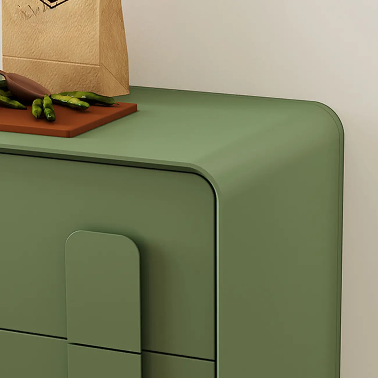 Composite Wood Green Storage Cabinet with Minimalist Style Image - 10 | homeyfad