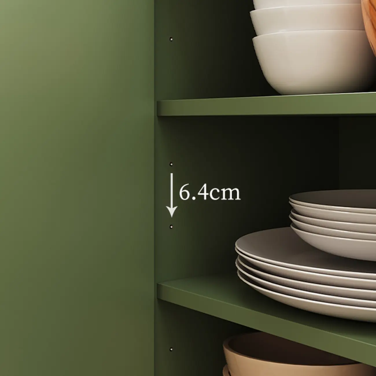 Composite Wood Green Storage Cabinet with Minimalist Style Image - 12 | homeyfad