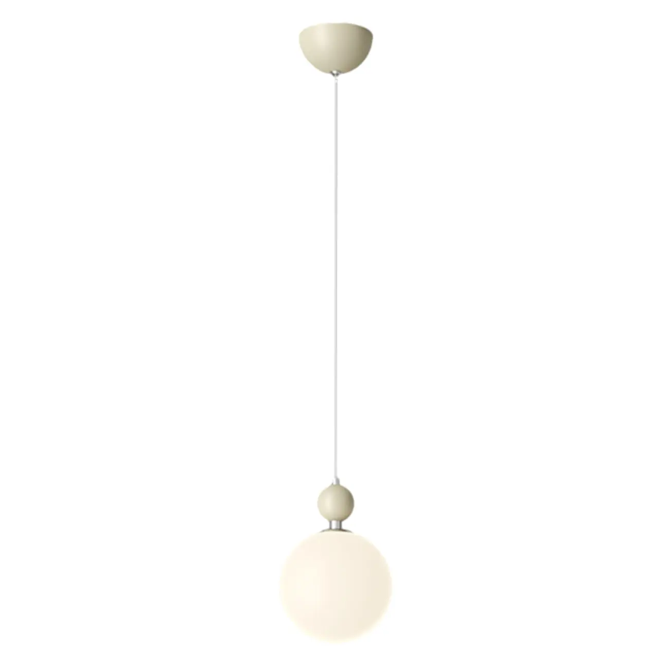 Elegant Milky Glass Globe LED Pendant Light with Bead Detail for Decor Image - 7 | homeyfad