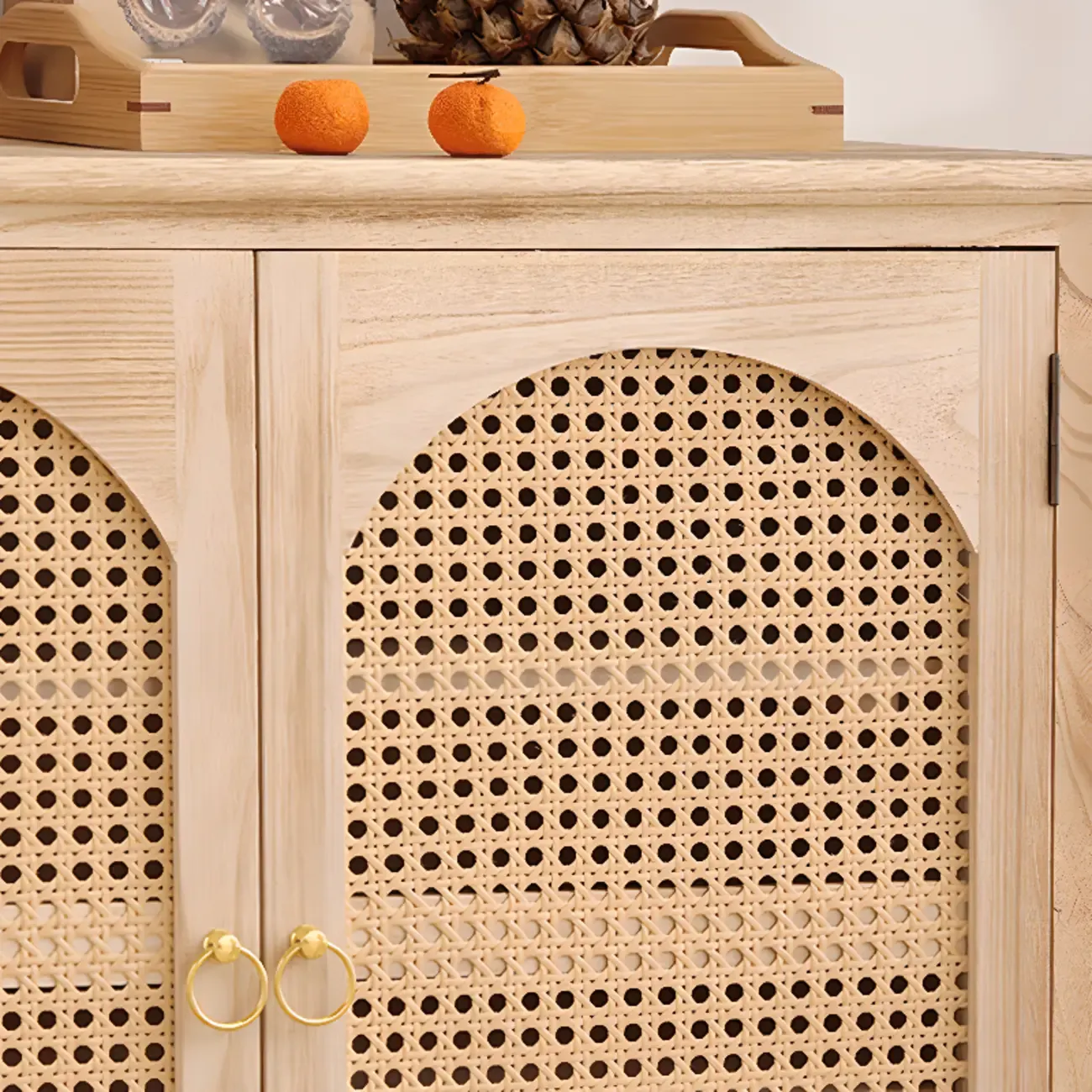 Tropical Solid Wood Storage Cabinet with Drawers for Entryway Image - 13