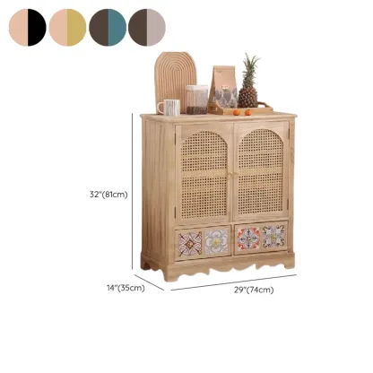 Tropical Solid Wood Storage Cabinet with Drawers for Entryway #size