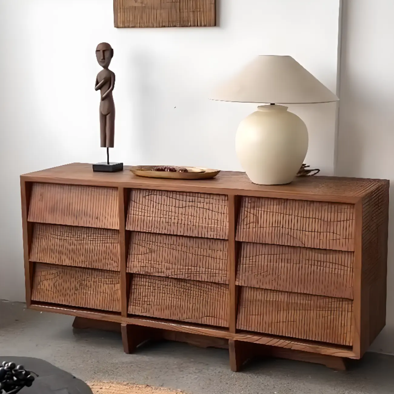 Rustic Accent Cabinet for Bedroom Storage with 6 Drawers Image - 1 | homeyfad