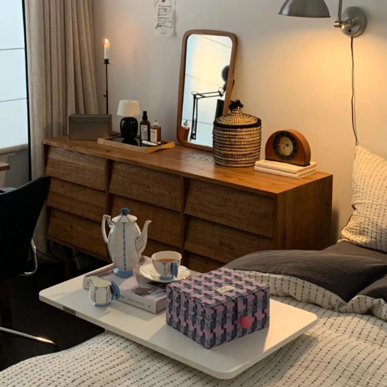 Rustic Accent Cabinet for Bedroom Storage with 6 Drawers Image - 2 | homeyfad