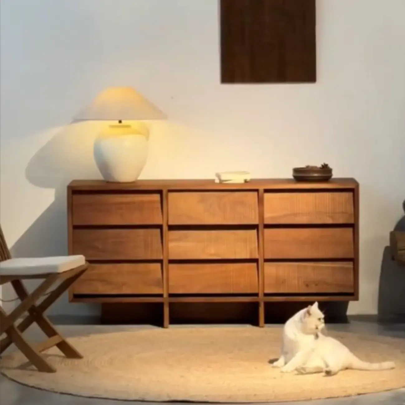 Rustic Accent Cabinet for Bedroom Storage with 6 Drawers Image - 3