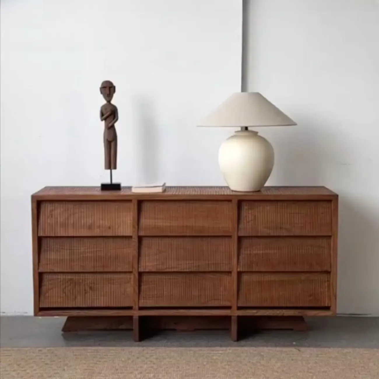 Rustic Accent Cabinet for Bedroom Storage with 6 Drawers Image - 4