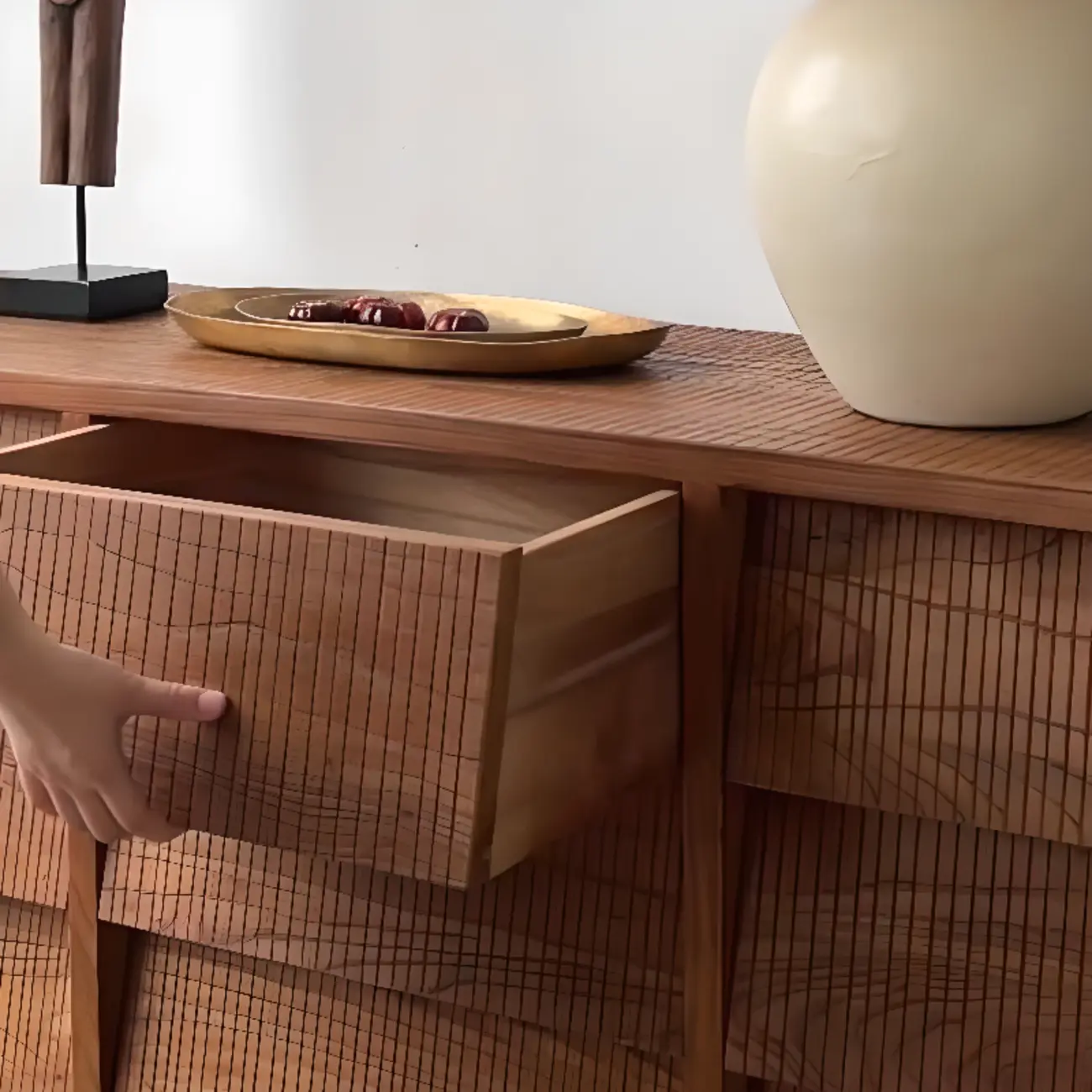 Rustic Accent Cabinet for Bedroom Storage with 6 Drawers Image - 7 | homeyfad