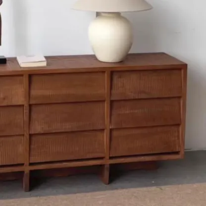 Rustic Accent Cabinet for Bedroom Storage with 6 Drawers Image - 8