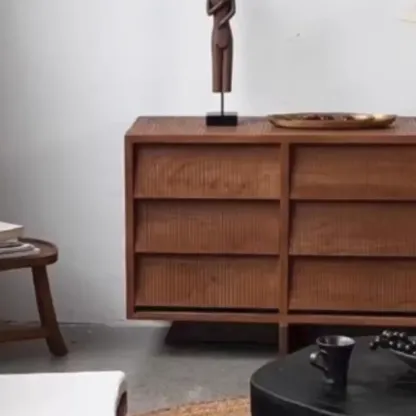 Rustic Accent Cabinet for Bedroom Storage with 6 Drawers Image - 9