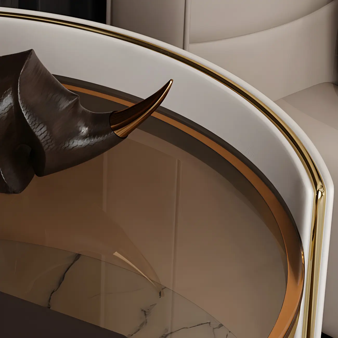 Luxury Glass Top Nightstand with Drawer Storage and Open Cubby Image - 8 | homeyfad