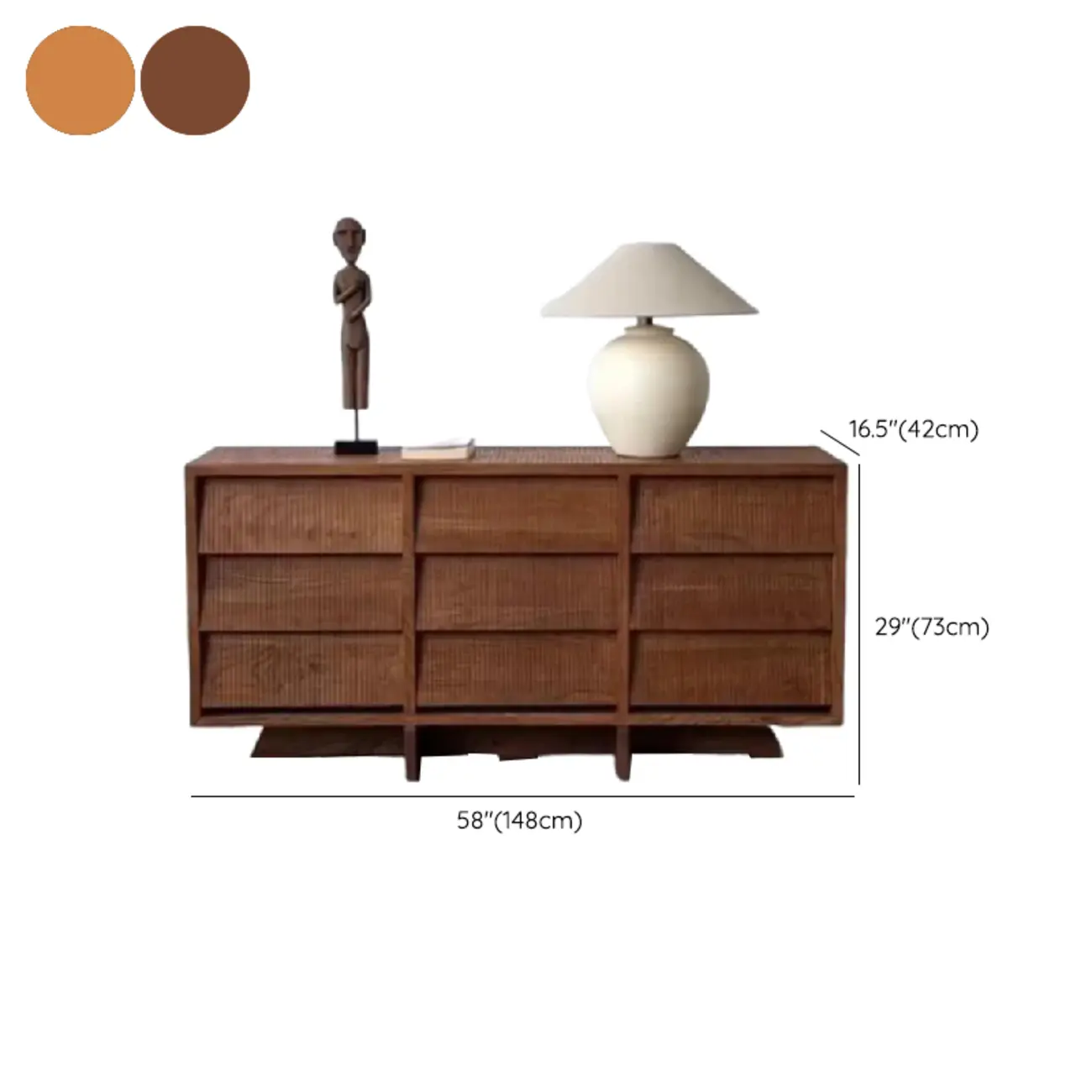 Rustic Accent Cabinet for Bedroom Storage with 6 Drawers Image - 11 | homeyfad