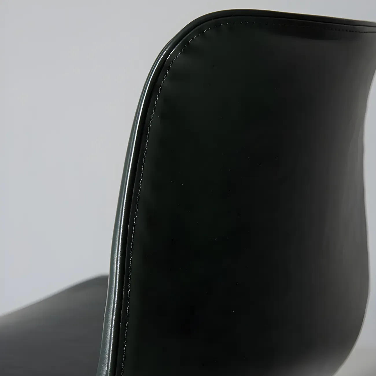 Vintage Leather Bar Stool with Low Backrest and Footrest Image - 15