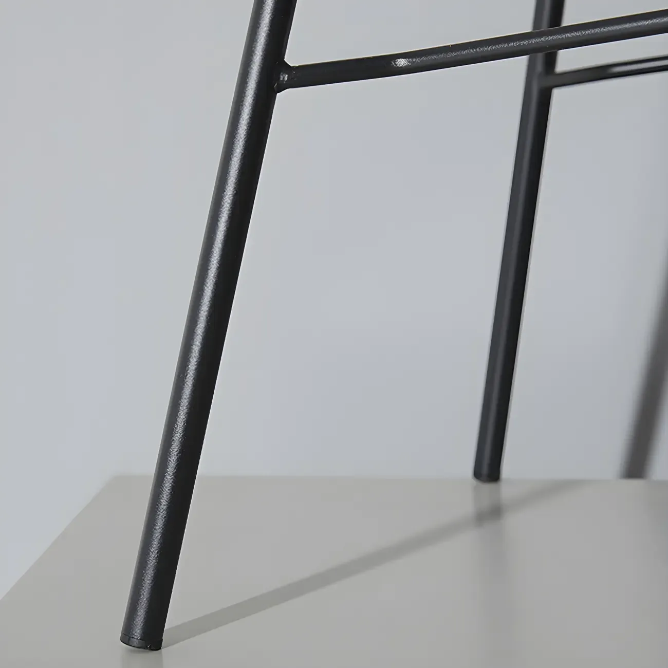 Vintage Leather Bar Stool with Low Backrest and Footrest Image - 18