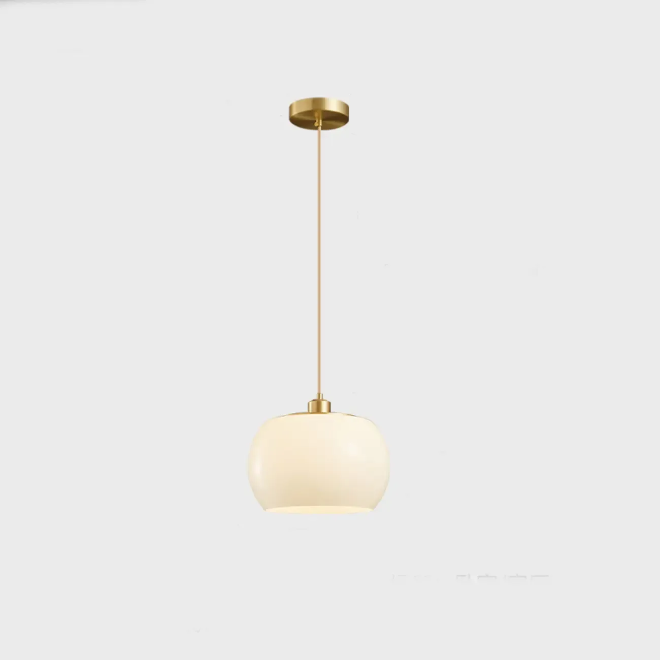 Modern White Glass Drum Pendant Light for Bedroom Image - 2