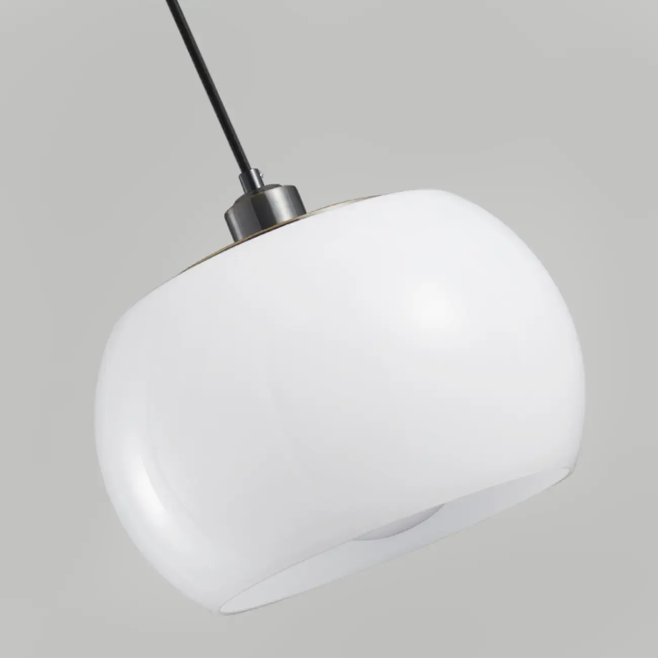 Modern White Glass Drum Pendant Light for Bedroom Image - 11