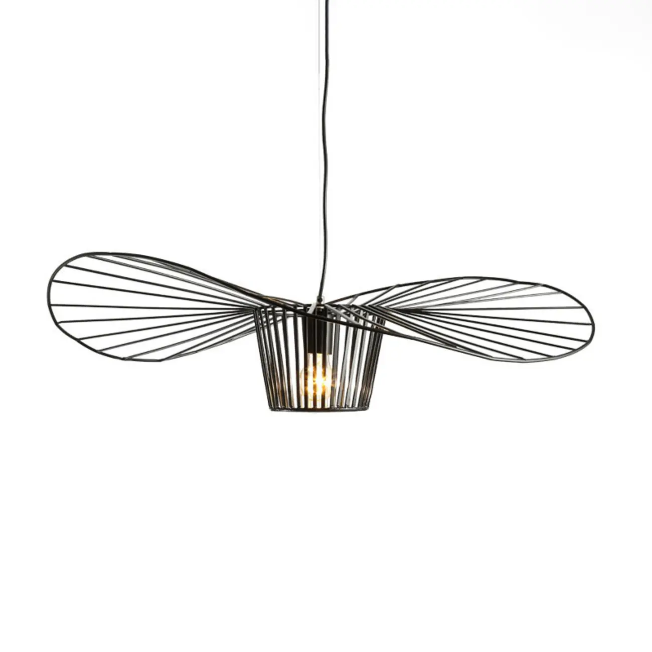 Minimalist Black Linear Metal Pendant Lamp with Lotus Leaf for Home Decor Image - 5 | homeyfad