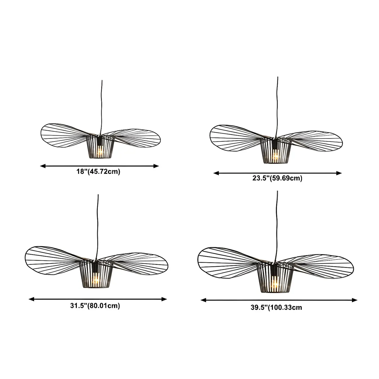 Minimalist Black Linear Metal Pendant Lamp with Lotus Leaf for Home Decor Image - 6 | homeyfad