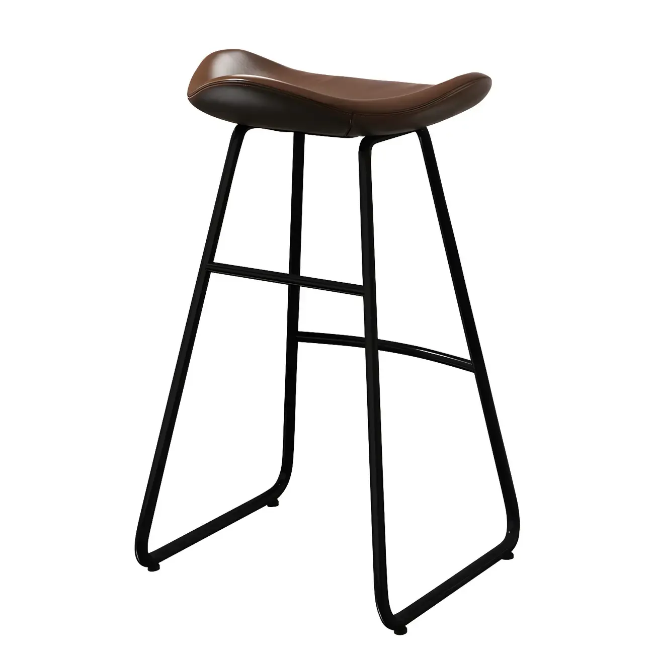 Classic Brown Saddle Leather Counter Height Bar Stools | HomeyFad
