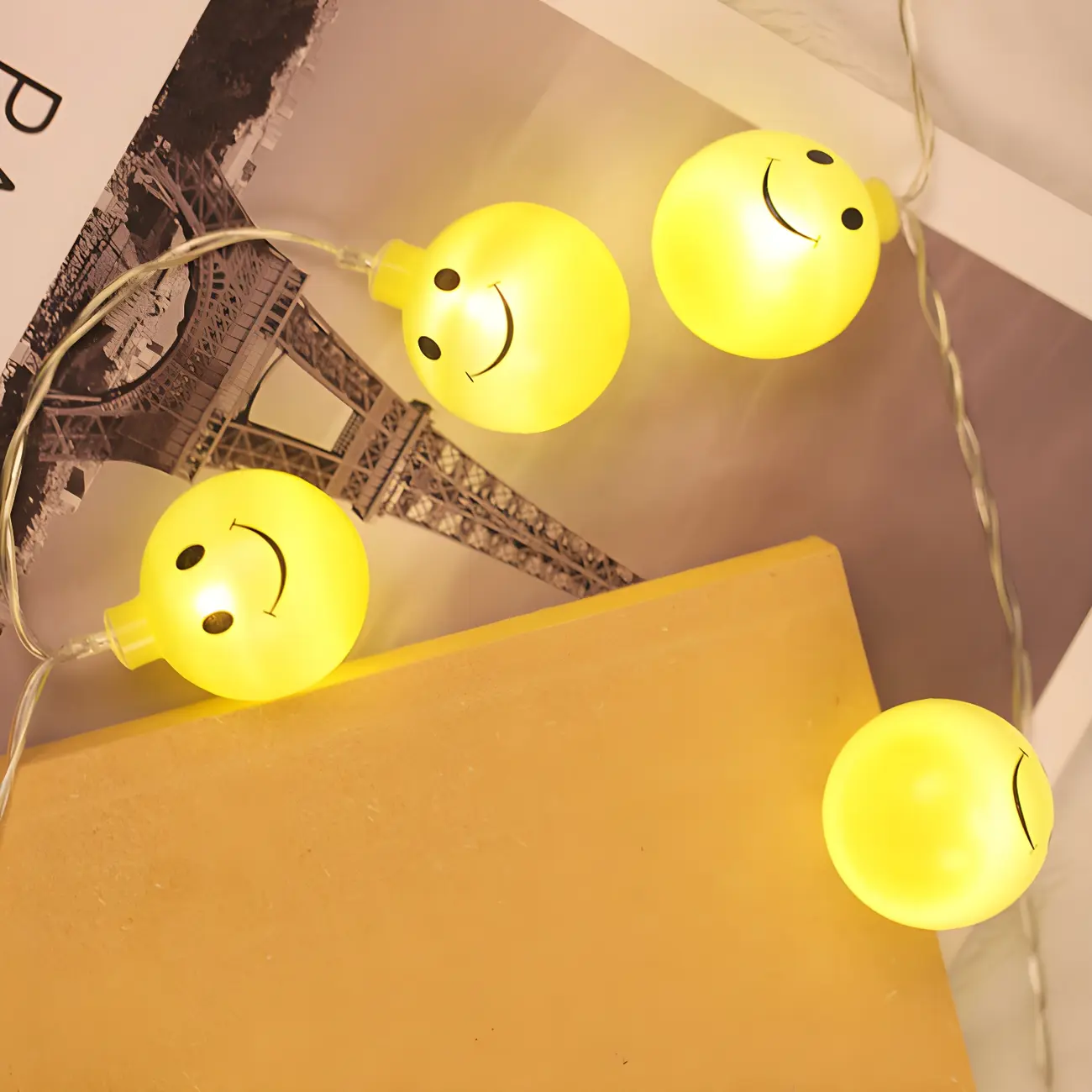 Yellow Smile Face  LED String Lights for Festive Decoration Image - 1 | homeyfad