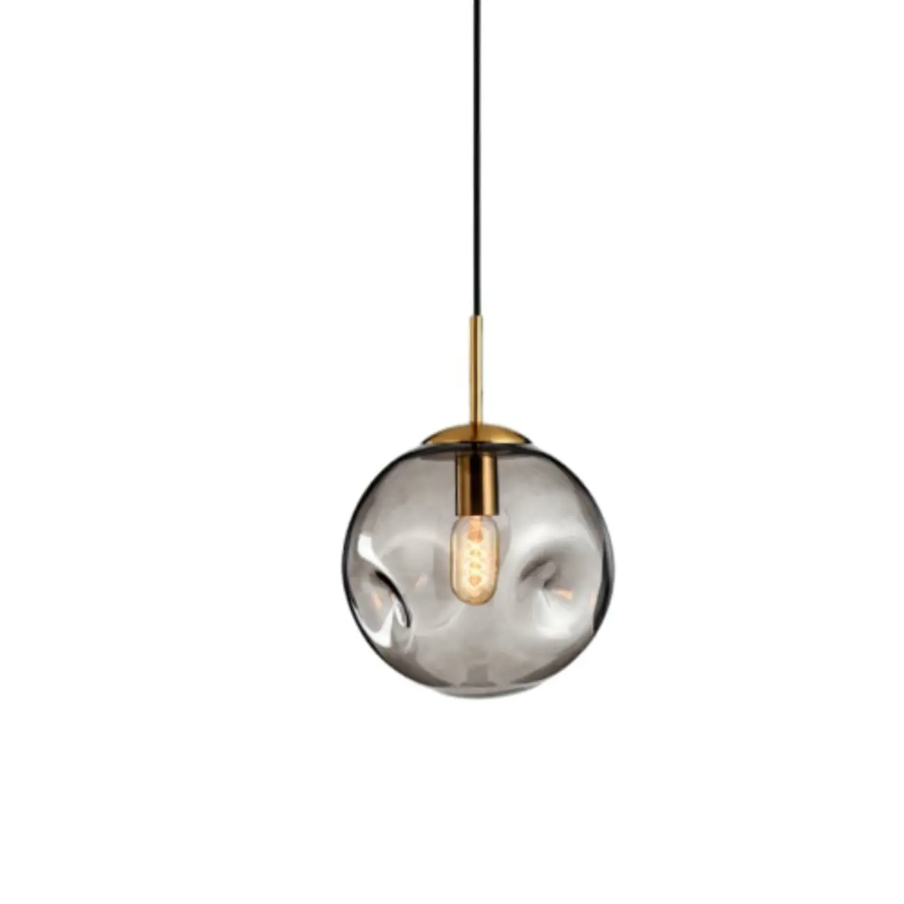 Smoky Glass Irregular Globe Pendant Light for Bedroom Image - 2 | homeyfad
