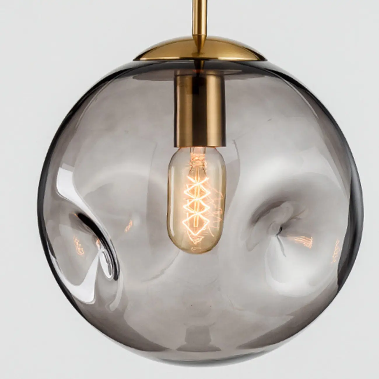 Smoky Glass Irregular Globe Pendant Light for Bedroom Image - 10 | homeyfad