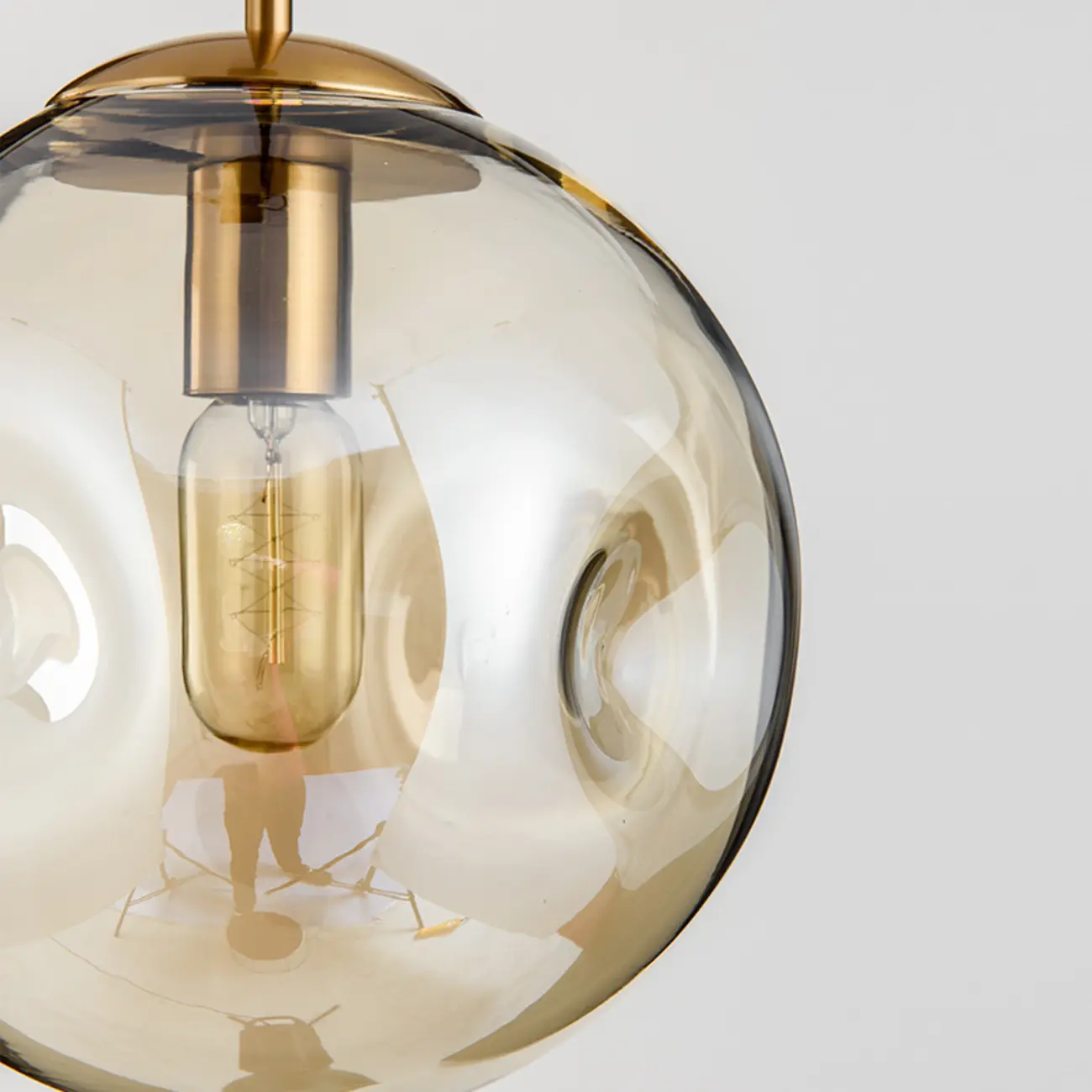 Smoky Glass Irregular Globe Pendant Light for Bedroom Image - 11 | homeyfad