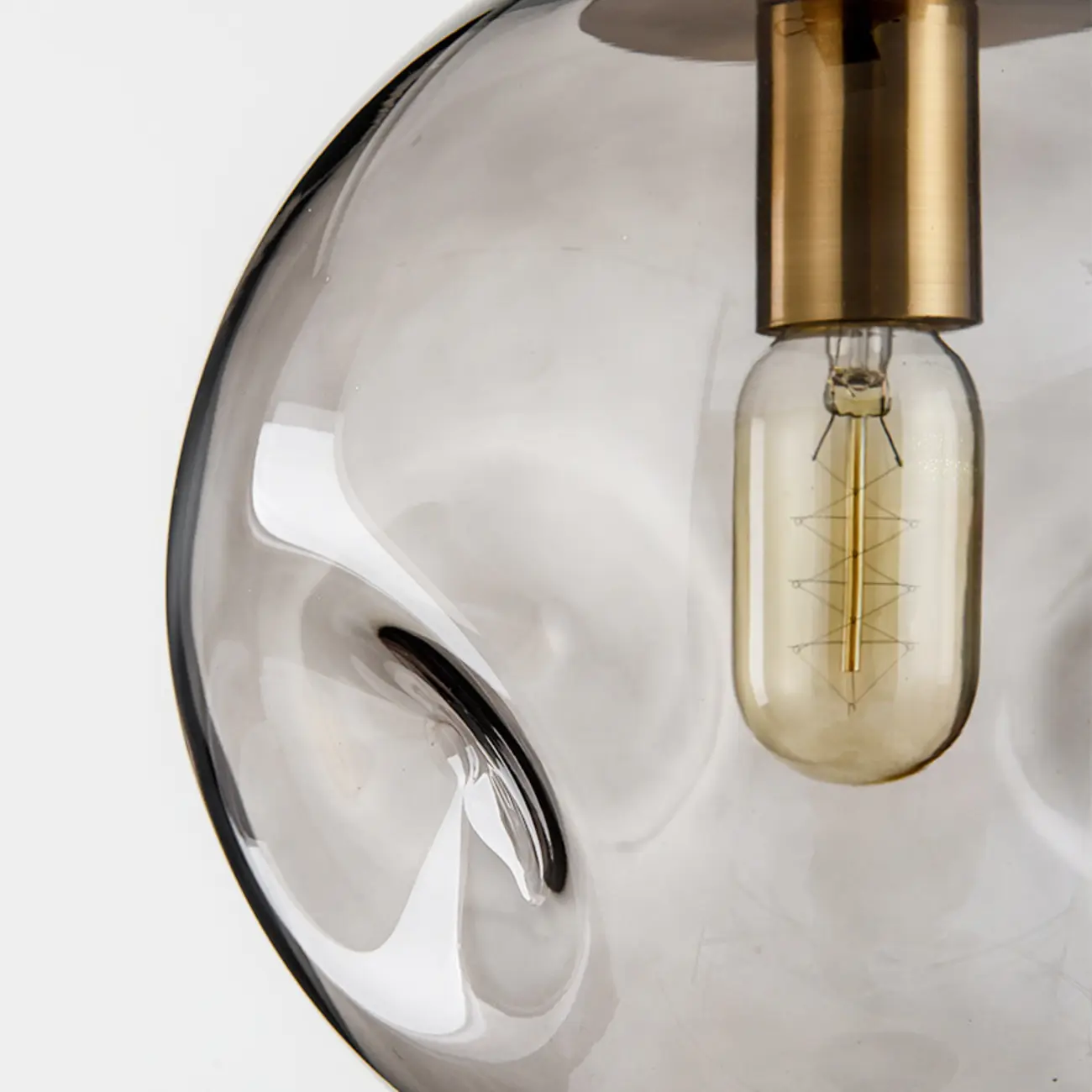 Smoky Glass Irregular Globe Pendant Light for Bedroom Image - 12 | homeyfad