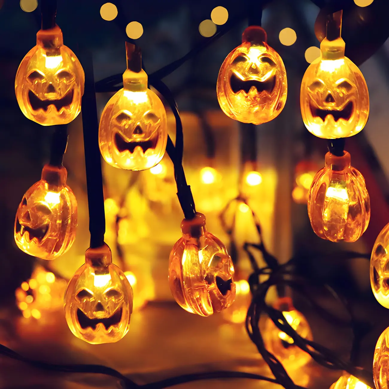 Solar LED Pumpkin String Lights for Halloween Outdoor Decor Image - 1 | homeyfad