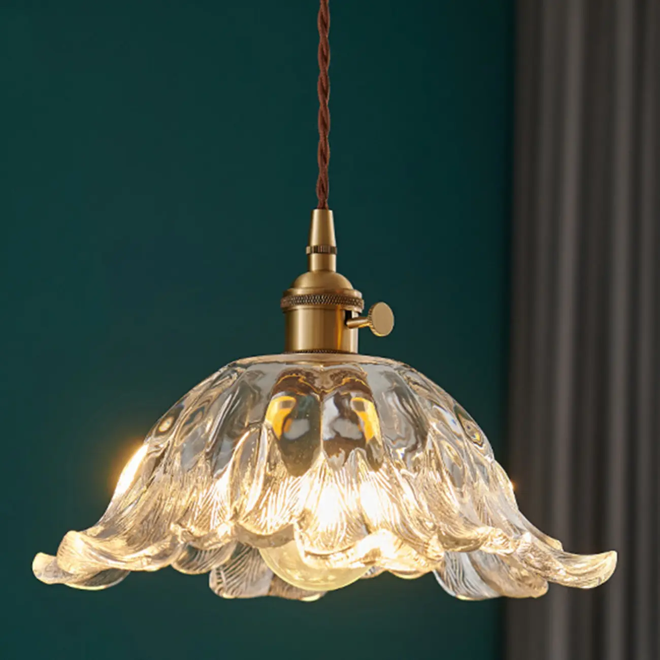 Vintage Blooming Floral Glass Pendant Light for Decor Image - 1 | homeyfad