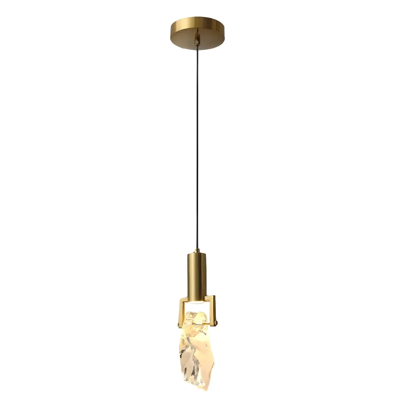 Modern Crystal Textured Pendant Light for Living Room Image - 5