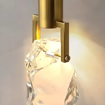 Modern Crystal Textured Pendant Light for Living Room Image - 9