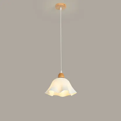 3 Light Milky Glass Floral LED Pendant Light for Dining Room Image - 12