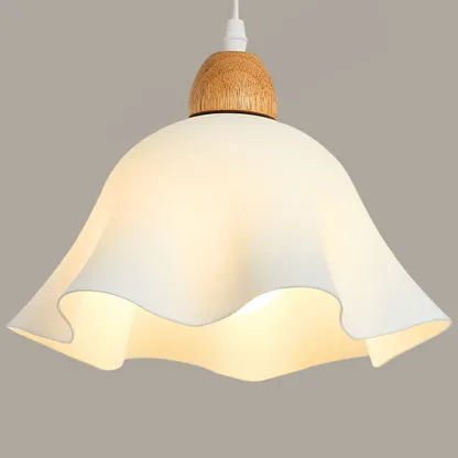 3 Light Milky Glass Floral LED Pendant Light for Dining Room Image - 15